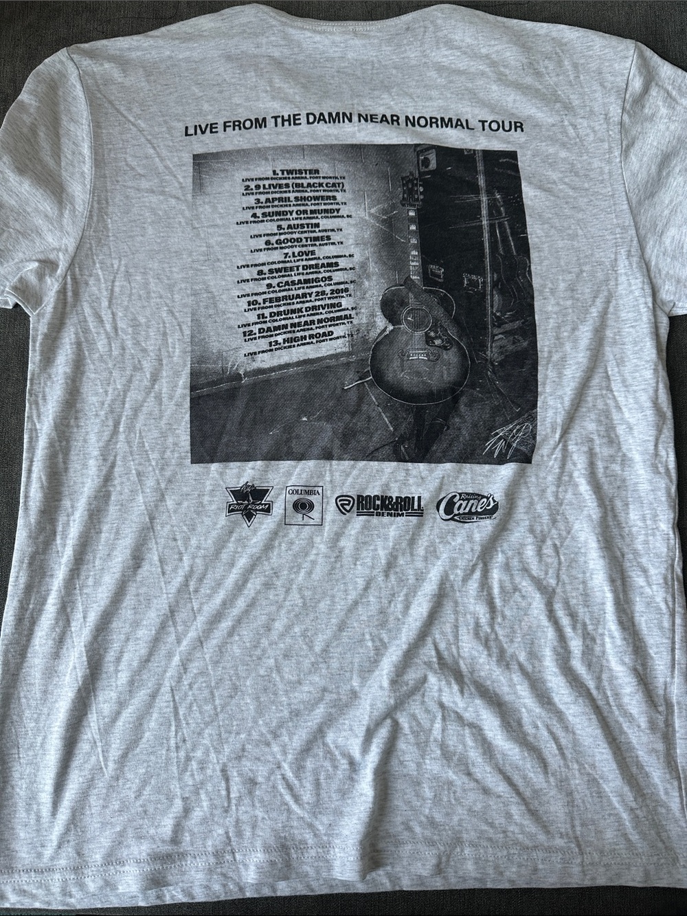 Gildan Gray Men’s Tour Graphic Tee with Black Print